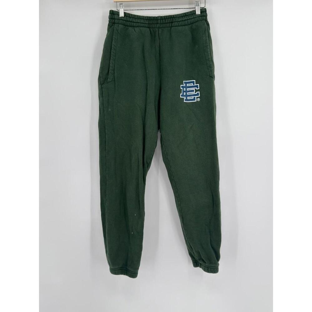Eric Emanuel Mens Green Cotton Logo Jogger Sweatpants Sz L